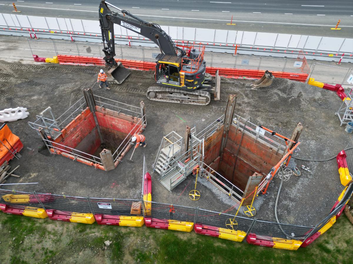 Deep shaft construction with engineered shoring